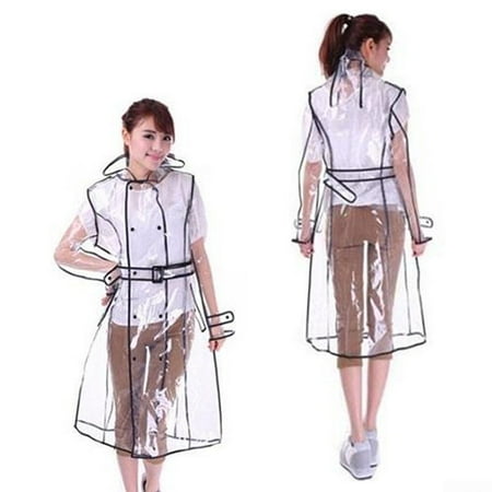 Transparent Vinyl Raincoat Runway Style Womens Girls Clear Fashion Rain Coat Transparent Vinyl Raincoat Runway Style Womens Girls Clear Fashion Rain Coat